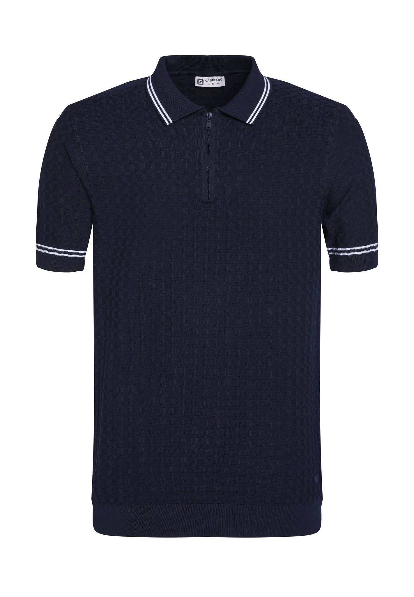 Knitted Polo with zipper | Navy