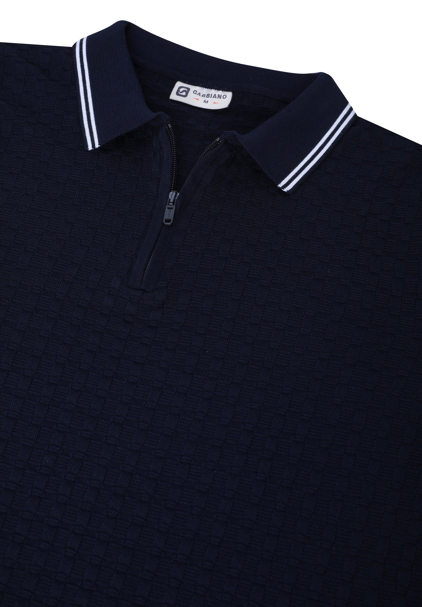 Knitted Polo with zipper | Navy