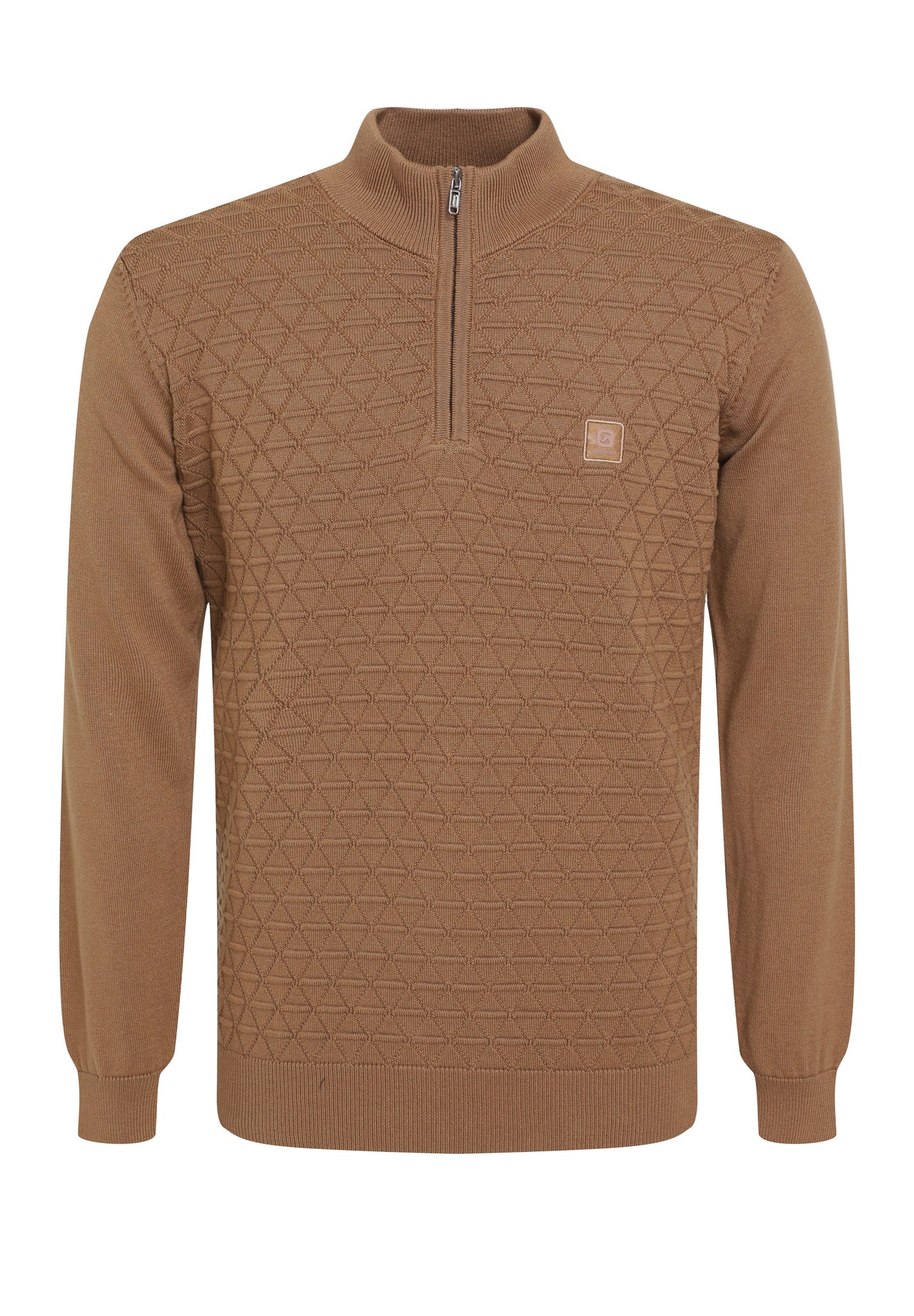 Structuur knit hoge kraag | Khaki Brown