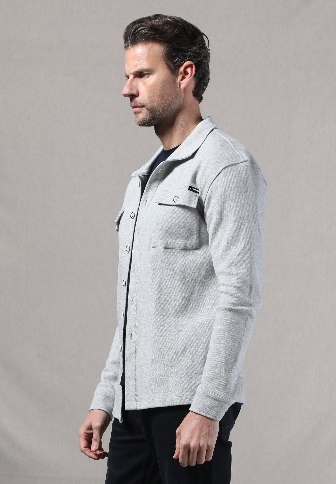 Technical overshirt with buttons Gray Melange