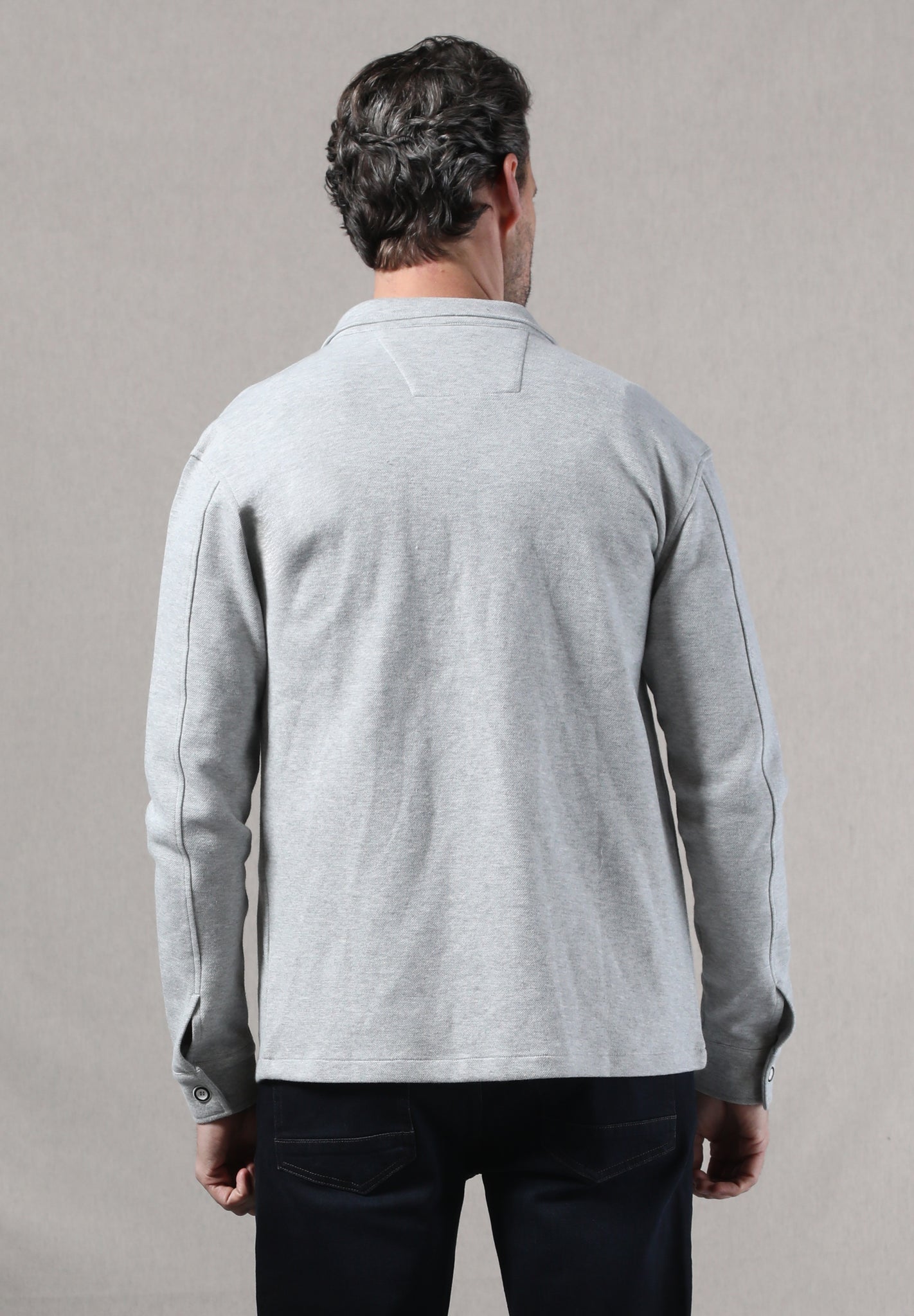 Technical overshirt with buttons Gray Melange